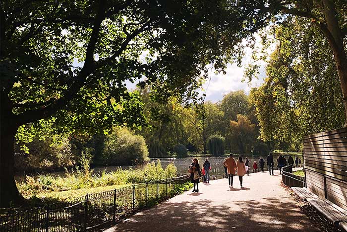 St James Park - office workers out for a stroll